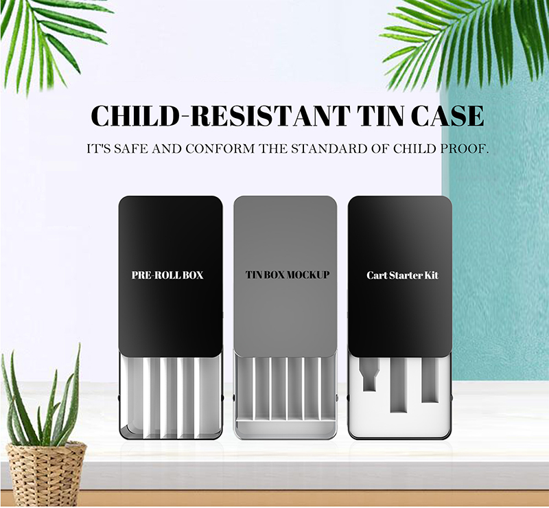 Child-Resistant Pre-Rolls Tin Packaging